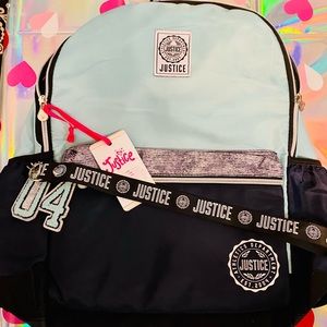 2 justice backpacks never used new with tags